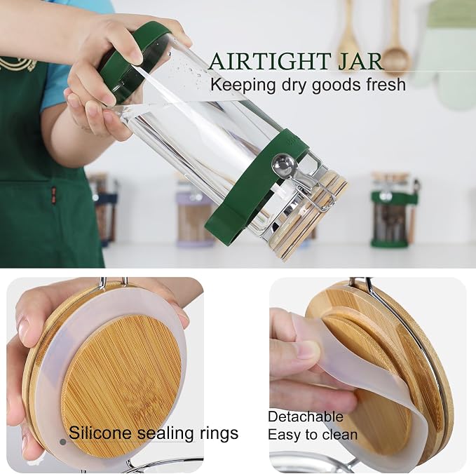 KKC 40oz Airtight Glass Coffee Canister - Image 4
