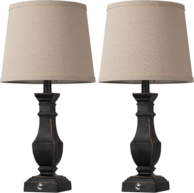 ROTTOGOON Dimmable Table Lamps Set of 2, Rustic Farmhouse Table Lamps - Image 7