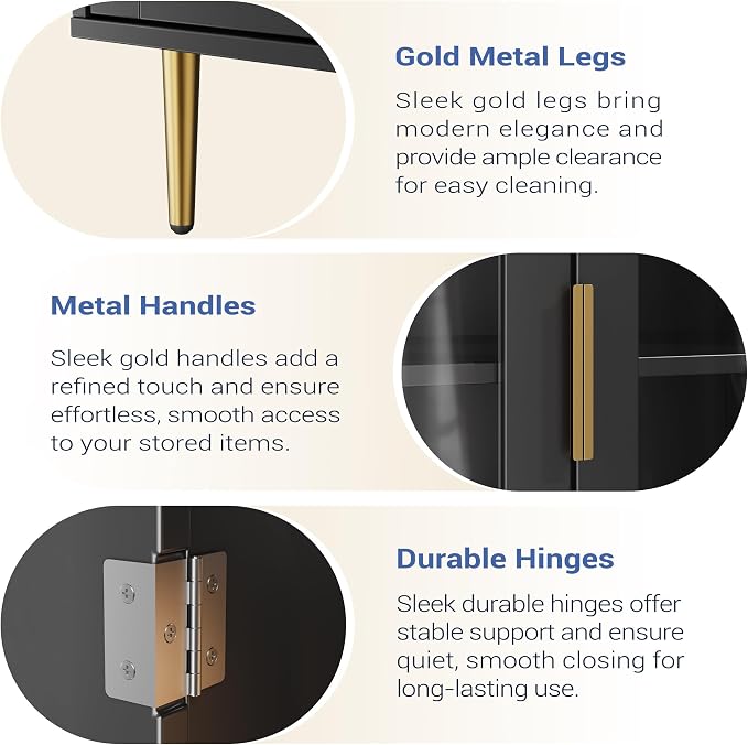 Housoul Buffet Cabinet with LED Lights, Coffee Bar with Shelf, Coffee Bar - Image 7