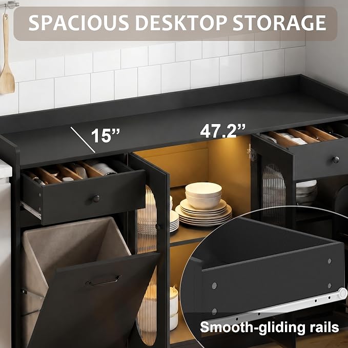 Rongguang 54" Modern Kitchen Coffee Bar Cabinet - Image 8
