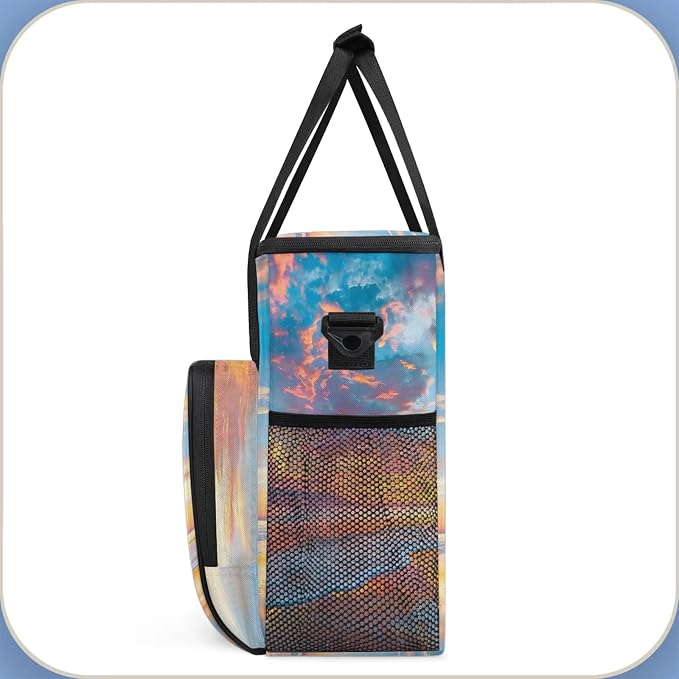 Hawaiian Beach Themed Coffee Maker Carring Bag, Large Insulated Storage - Image 4