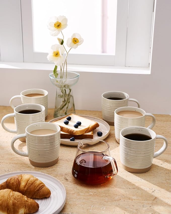 famiware Coffee Mugs Set of 6, 13 oz Mug Set, Ceramic Cup Set - Image 6