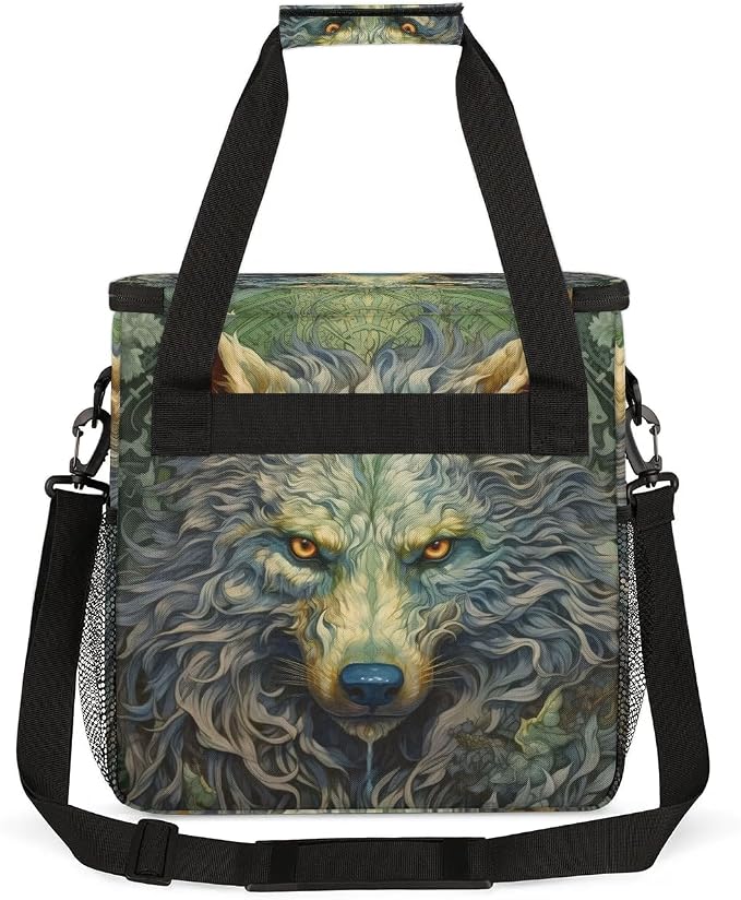 wolf animal vintage Coffee Maker Carring Bag Travel Carrying Storage Tote Bag - Image 5