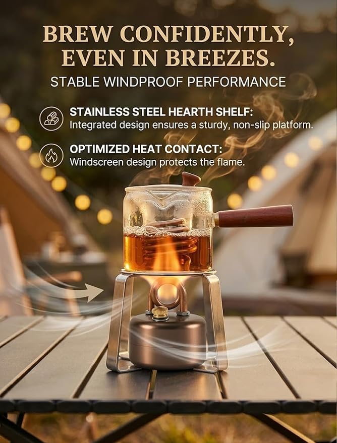 Mini Alcohol Stove, alcohol stove camping, 3.5OZ Portable Brass Spirit Burner - Image 5