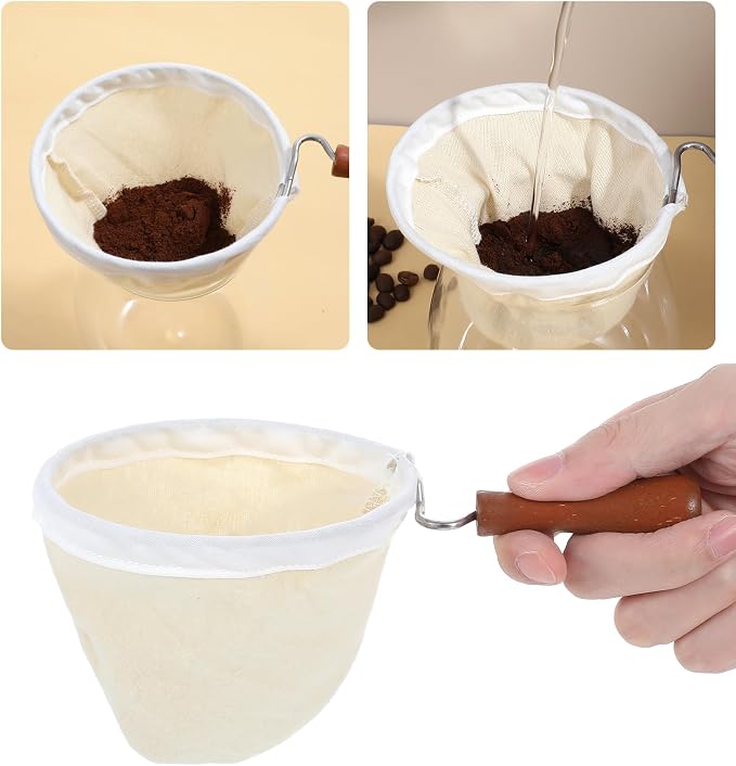 Coffee Cloth Strainer, Coffee Sock Filter Reusable Washable Flannel Strainer - Image 6