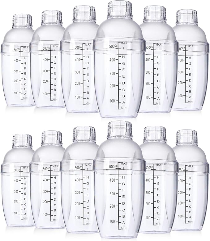 Lallisa 12 Pcs Plastic Cocktail Shaker Drink Mixer by Lallisa