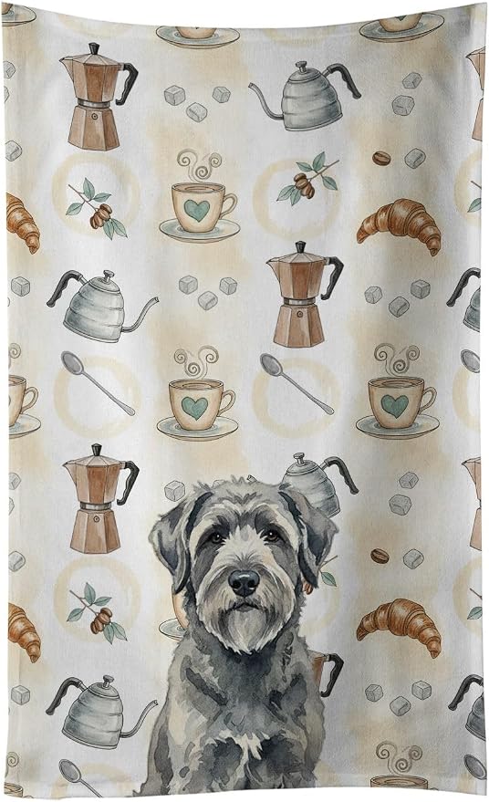 Caroline's Treasures Gray Bouvier des Flandres Coffee Bar Kitchen Towel Velour by CarolinesTreasures