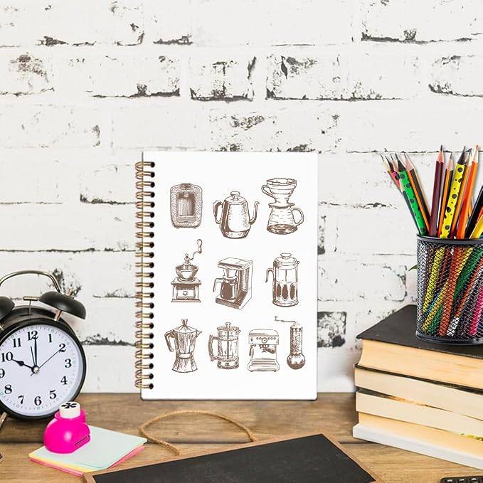 Vintage Coffee Spiral Notebook, Coffees Themed Journal Notebook, Coffee Lovers - Image 6