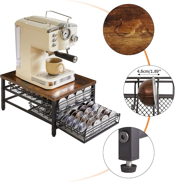 IBUYKE 2-Tie Coffee Pod Drawer Holder, 80 Capsule Pods, Compatible - Image 4