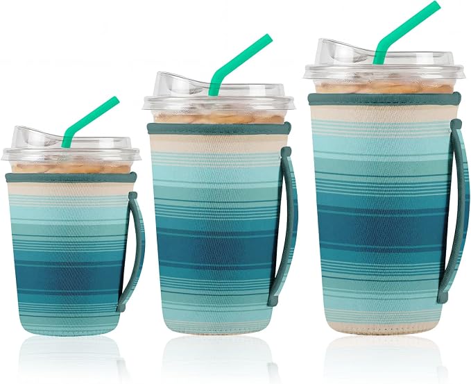 Artsocket 3 Pack Reusable Iced Coffee Sleeve by ArtSocket