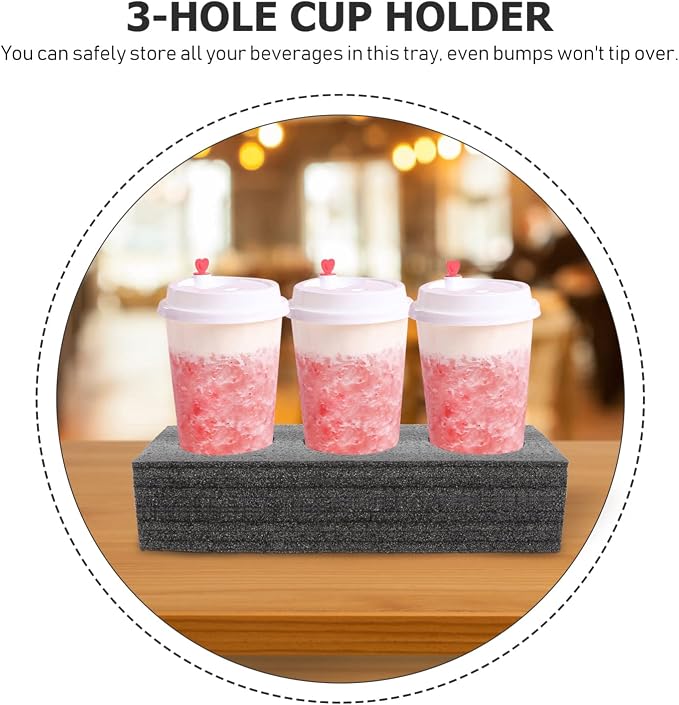 2pcs Drink Portable Drink Holes Cup Holder Coffee Cup Trays Take Out Rack Milk - Image 2