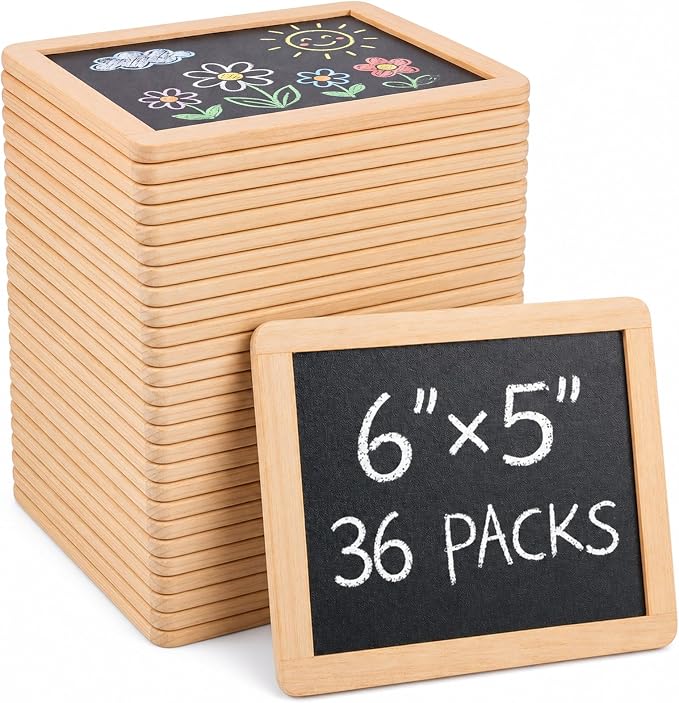 Chinco 36 Pcs Small Slate Chalkboard Mini Chalk Board by Chinco