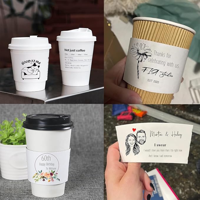 20-100PCS Custom White Paper Coffee Cup Sleeves, Disposable Cardboard Cup - Image 2