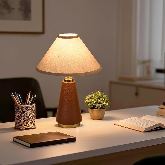 18.11 Inch Brown Table Lamp, Farmhouse Table Lamps - Image 6