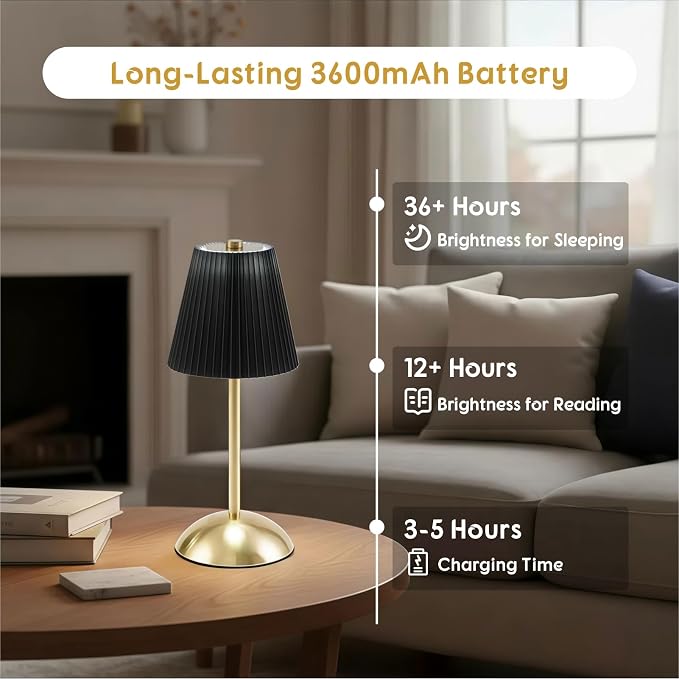 2-Pack Rechargeable Table Lamp, LED Small Cordless Lamp Sets, 3 Color - Image 4
