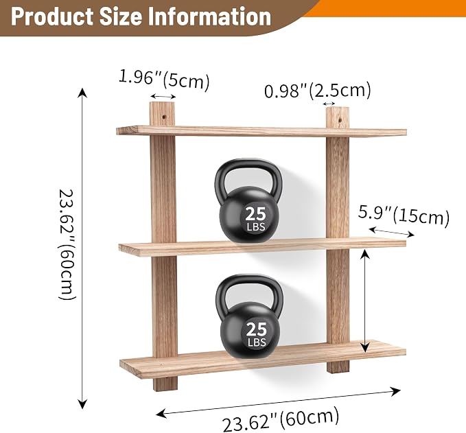 3 Tier Floating Shelves, Long Wall Shelf, Over The Toilet Shelves Bathroom - Image 3