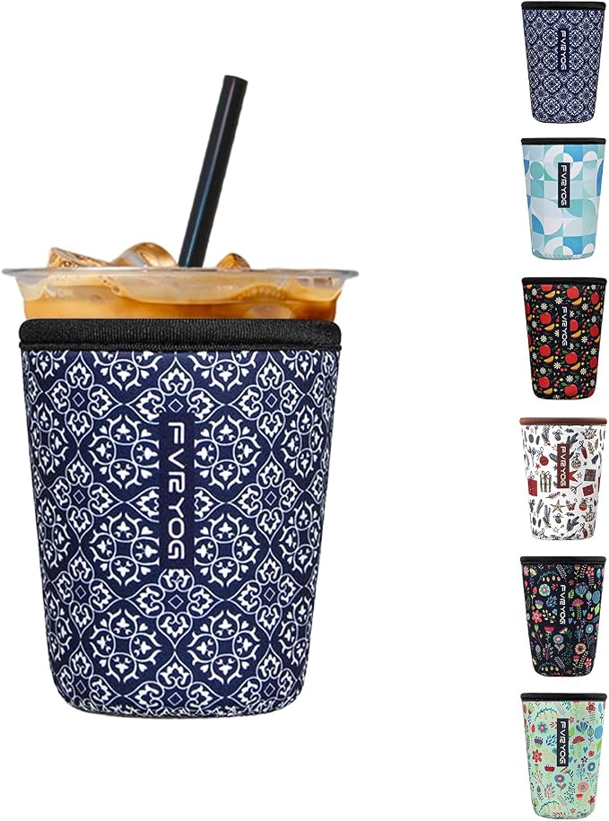 Reusable Insulated Neoprene Iced Coffee Sleeves by Fvryog