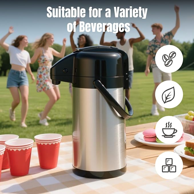 Upgraded Airpot Coffee Carafe - 84oz/2.5L Coffee Carafe - Image 6