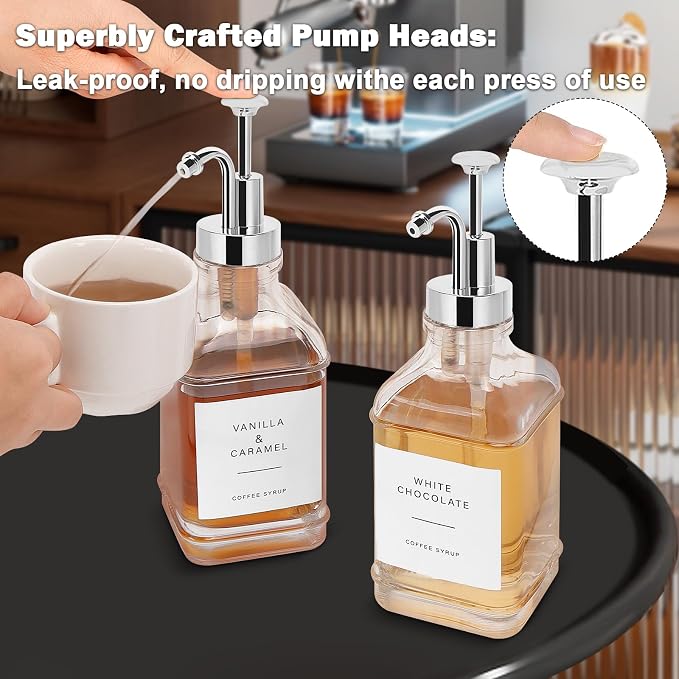Coffee Syrup Dispenser for Coffee Bar, Refillable Maple Syrup Storage, Coffee - Image 3