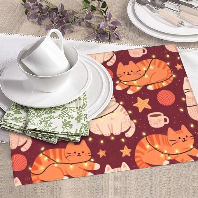 Drying Mat For Kitchen Dish Drying Drainer Mat Absorbent Cats String Lights by Unknown