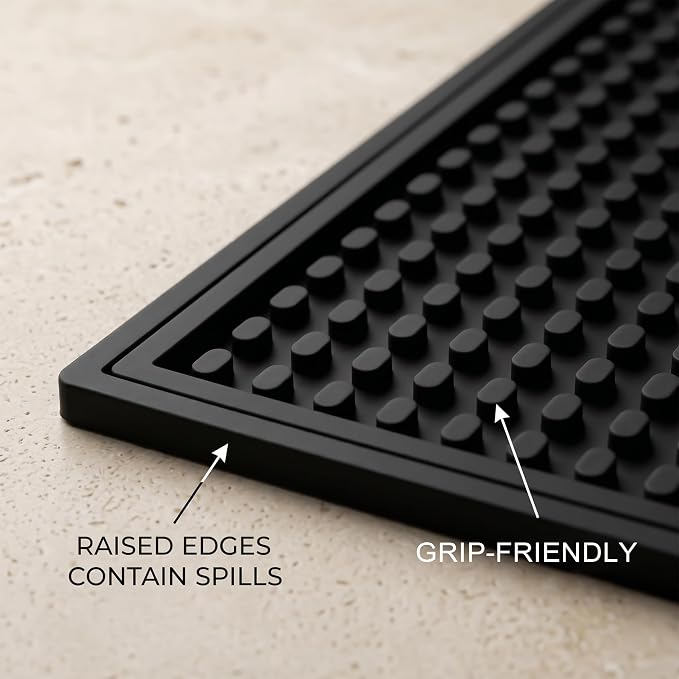 Rubber Bar Mat for Counter, Heat Resistant & Spill-proof Countertop Protector - Image 4