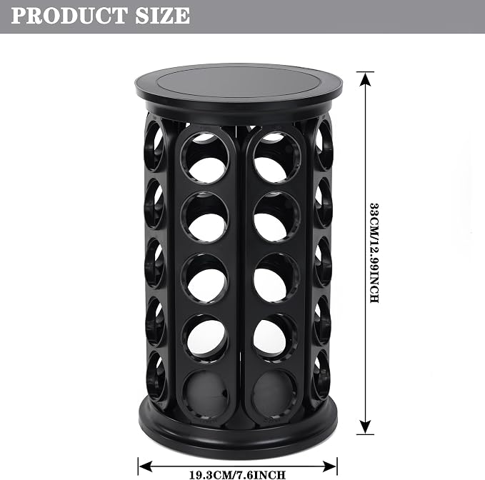 Coffee Pod Holder, Holds 40 K Cup Coffee Capsules, Large Capacity Round - Image 2