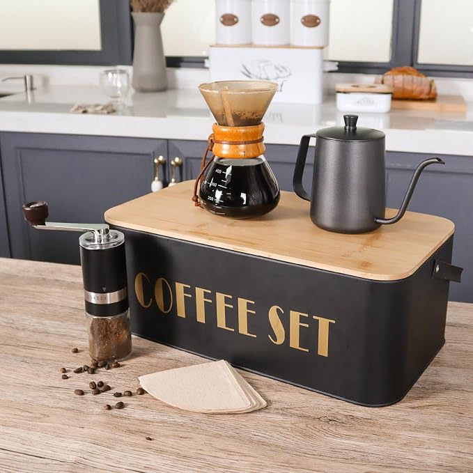 SOTECH Pour Over Coffee Maker Set Portable Pour Over Set-Manual Coffee Grinder - Image 2