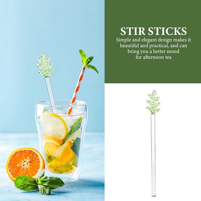 COHEALI Glass Cocktail Stirring Stick Long Handle Reusable Drink Stirrer Bar - Image 5