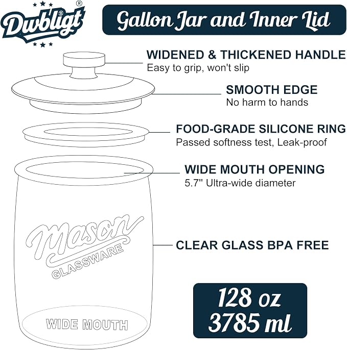 2 Pack Cookie Jar, 1 Gallon Glass Jar - Image 5