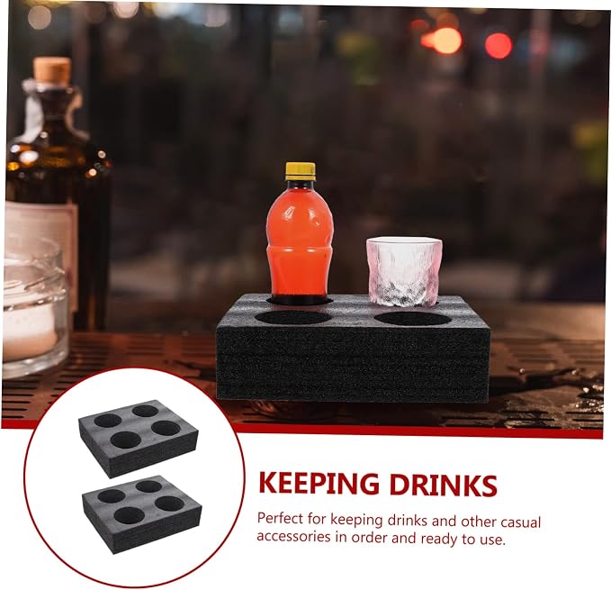 LIFKOME 4-Cup Drink Carrier Tray Thickened Black Beverage Holder - Image 7