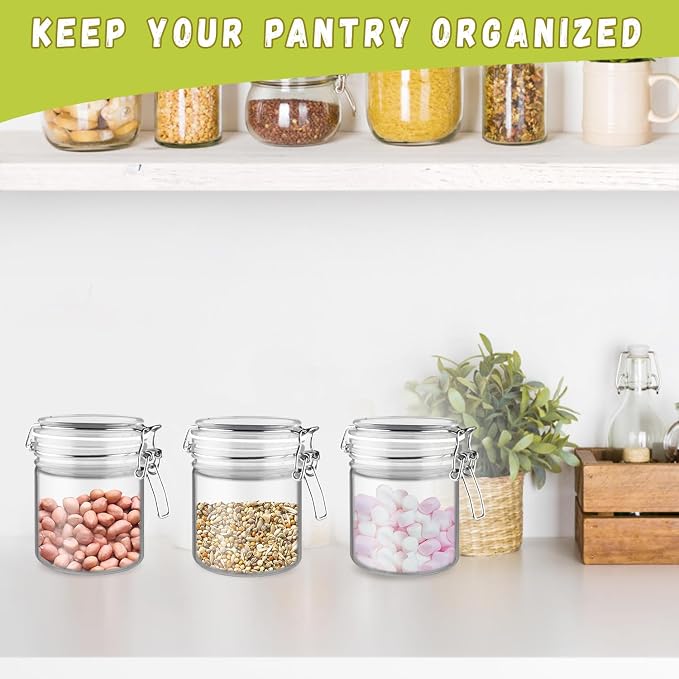 3 Pcs Plastic Sealed Storage Jars Empty Clear Food Storage Container - Image 3