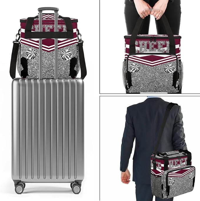 Cheer Red Coffee Maker Carring Bag, Large Insulated Storage Organizer Case Tote - Image 7