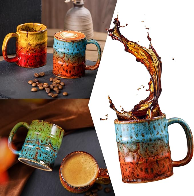 Handcrafted Ceramic Espresso Cups Set of 6, 5 oz - Image 4