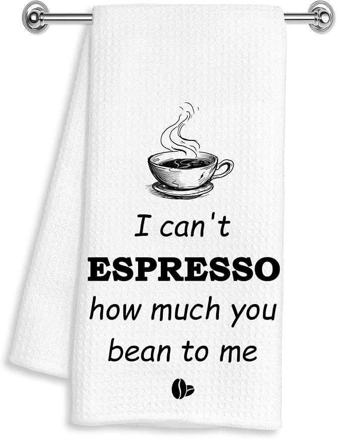 Funny Coffee Kitchen Towels 16x24 Inches, Coffee Lovers Gifts, I Can't Espresso by Unknown