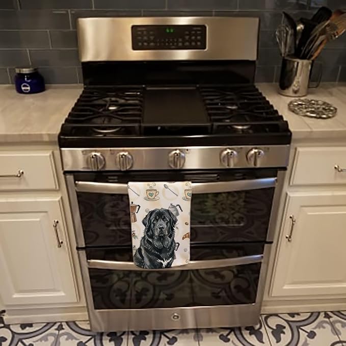 Caroline's Treasures Black Tibetan Mastiff Coffee Bar Kitchen Towel Velour - Image 5