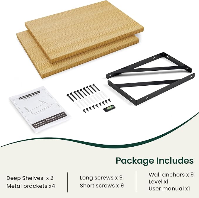 Floating Shelves 12 Inch Deep, 16W x 12D Wall Shelf Set of 2, 35 lbs Heavy Duty - Image 4