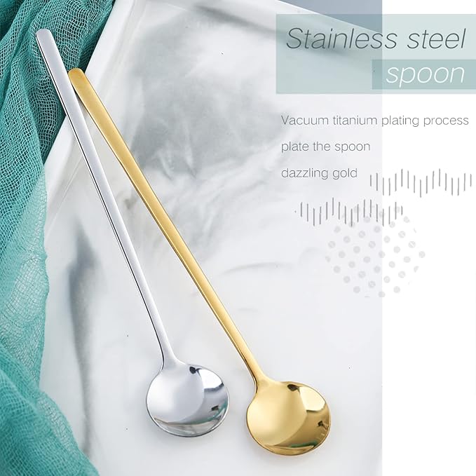 4 Pack Stainless Steel Coffee Spoon, 6.7 Inch Stirring Spoons, Cocktail - Image 3