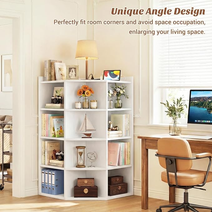 Aheaplus Corner Cabinet, 5-Tier Corner Bookshelf - Image 8