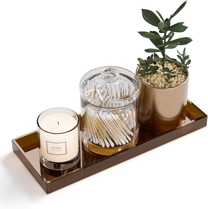 ATZYmolin 11" x 4.3" Bathroom Vanity Tray Acrylic Decorative Counter Organizer by ATZYmolin