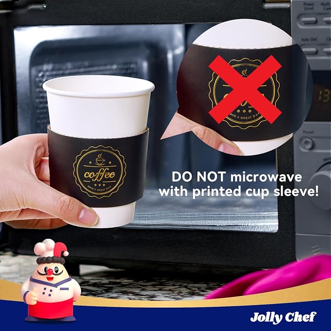 JOLLY CHEF 100 Pack 12 oz Disposable Coffee Cups Hot Beverage Paper Coffee Cups - Image 4