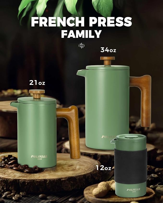 POLIVIAR French Press Coffee Maker, 21 oz Coffee Press - Image 7