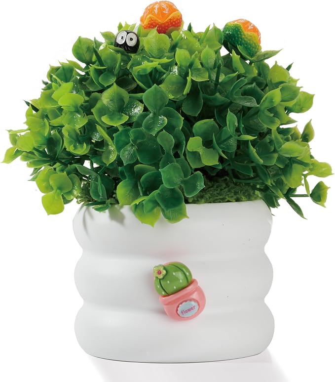 Mini Potted Fake Plants Artificial Plastic Eucalyptus Plants Centerpieces by Unknown