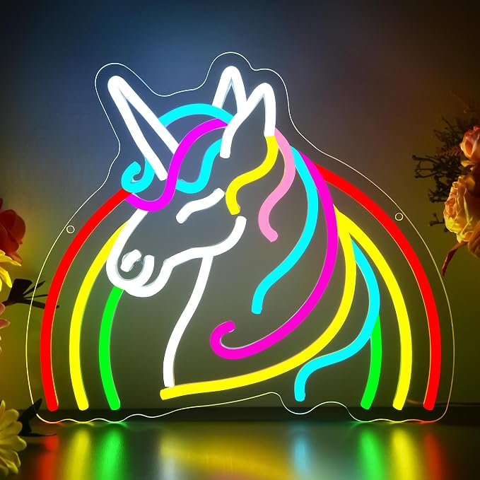 Unicorn Neon Sign for Wall Decor Dimmable Rainbow Unicorn LED Neon Light for by BlecodeNeonSign