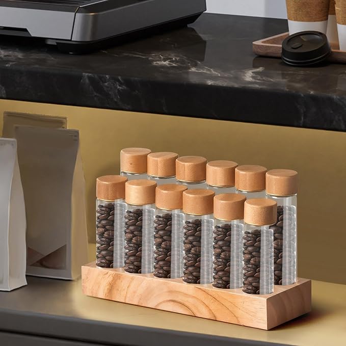 Coffee Bean Dispenser Coffee Bean Cellars, Glass Coffee Beans Storage Containers - Image 5
