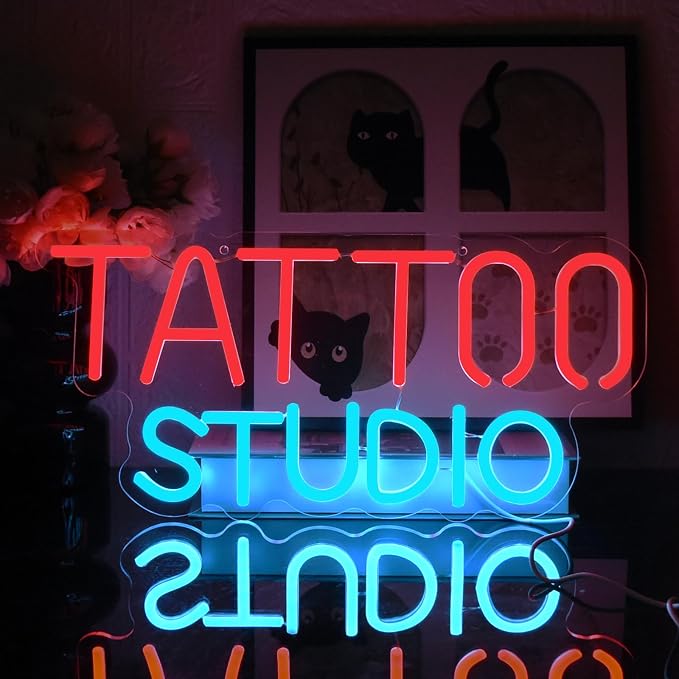 Tattoo Neon Sign For Wall Decor, Tattoo Studio Neon Sign Dimmable Tattoo Neon by UExnkj-Y