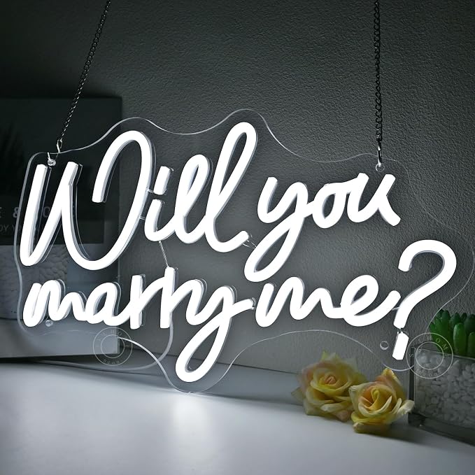 SYLHOME Will You Marry Me ? Led Neon Light Sign Hanging Proposal Wedding Party - Image 5