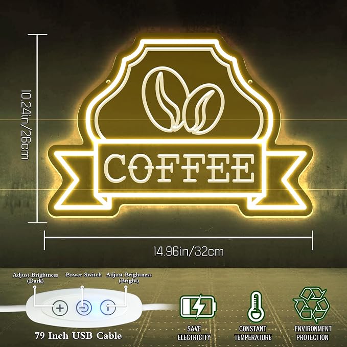 Coffee Neon Signs for Wall Decor Bright Led Lights for Coffee Bar Led Sign Room - Image 4
