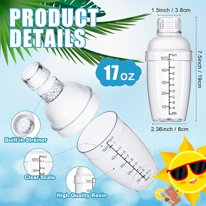 Lallisa 12 Pcs Plastic Cocktail Shaker Drink Mixer - Image 2