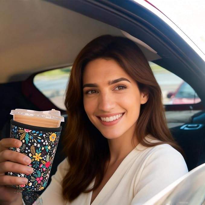 Reusable Insulated Sleeve for Iced Coffee Cup, Coffee Neoprene Sleeve for Cold - Image 4