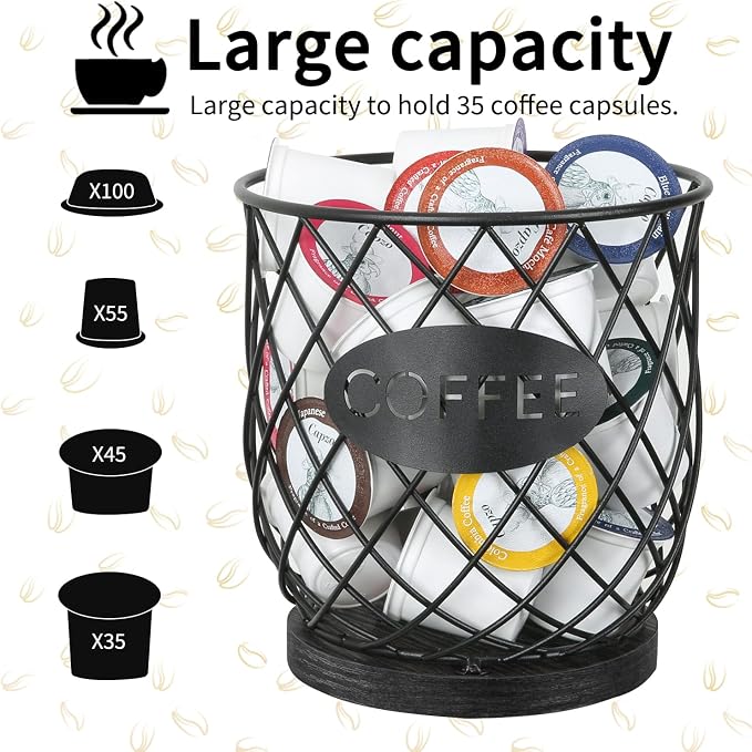YINMIT K Cup Holder Organizer, Sturdy Coffee Pod Holder Organizer, 35 Kcup - Image 4